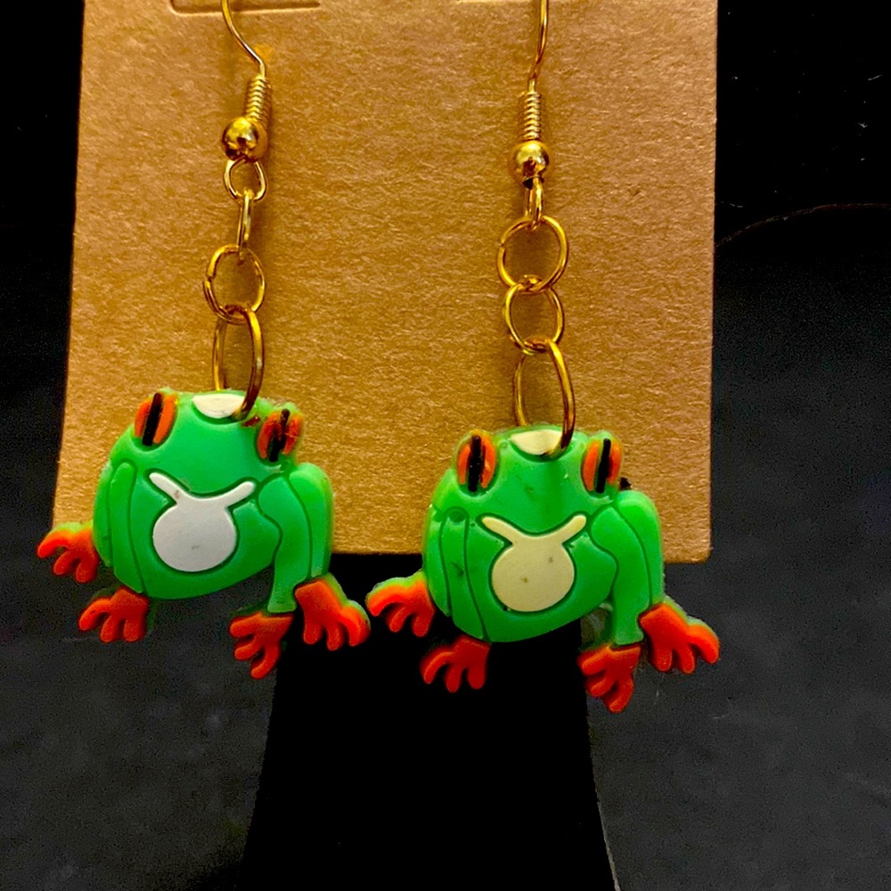 Tree frog earrings